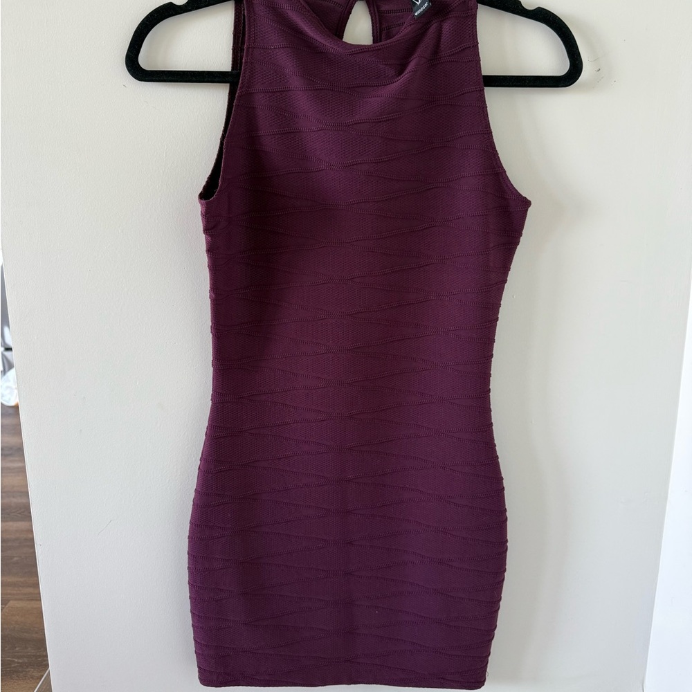 Windsor Plum Sleeveless Mini Dress Bodycon/ Formfitting